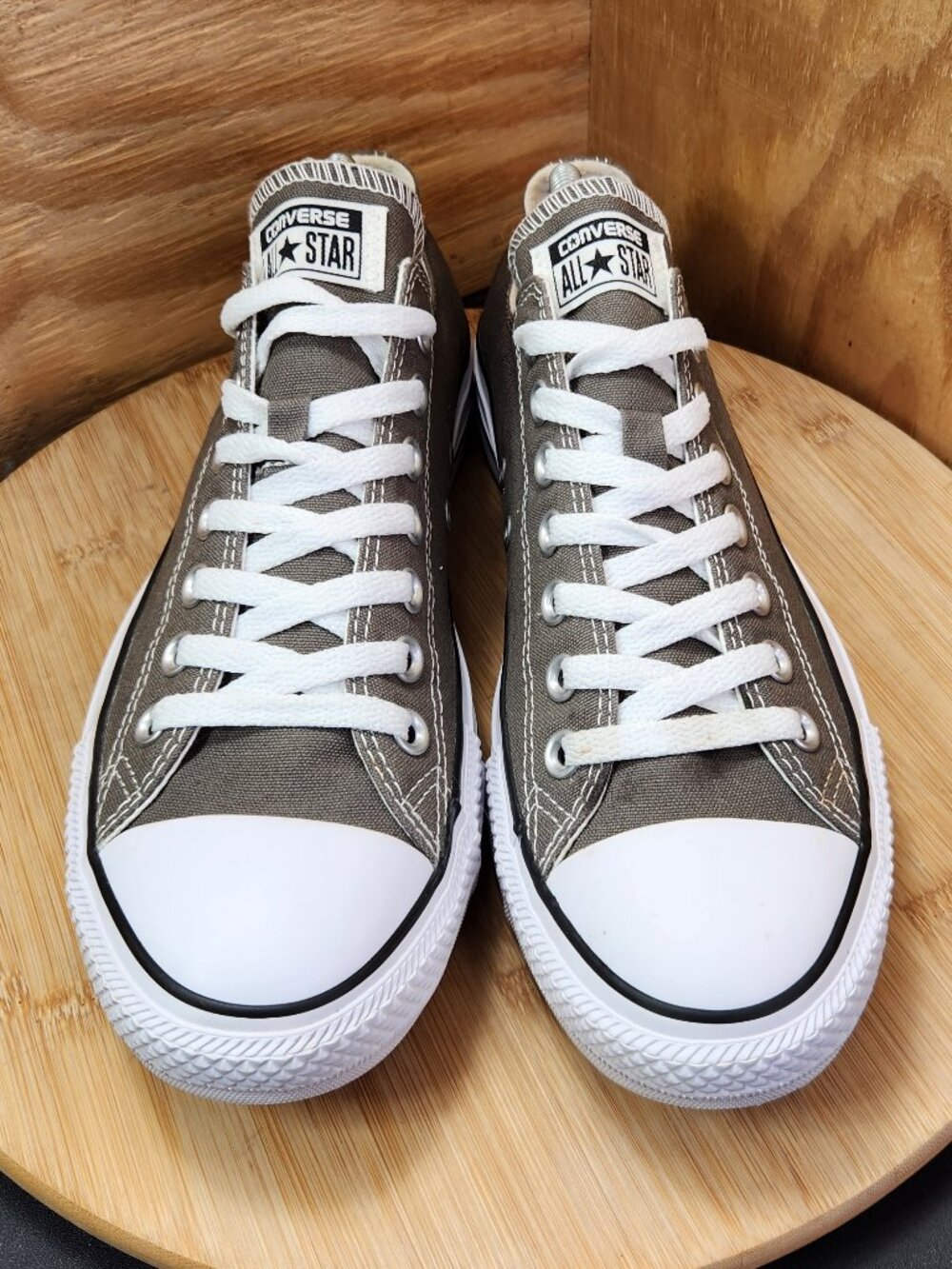 Converse Chuck Taylor All Star OX Womens Gray Low Top Sneakers Size 11 - Picture 3 of 9